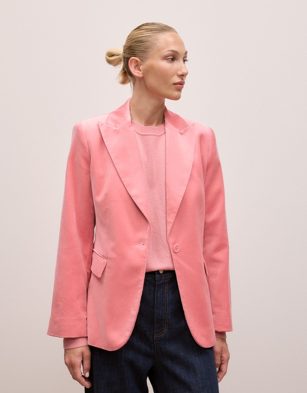 Trenery - Velvet Blazer in Dusty Rose
