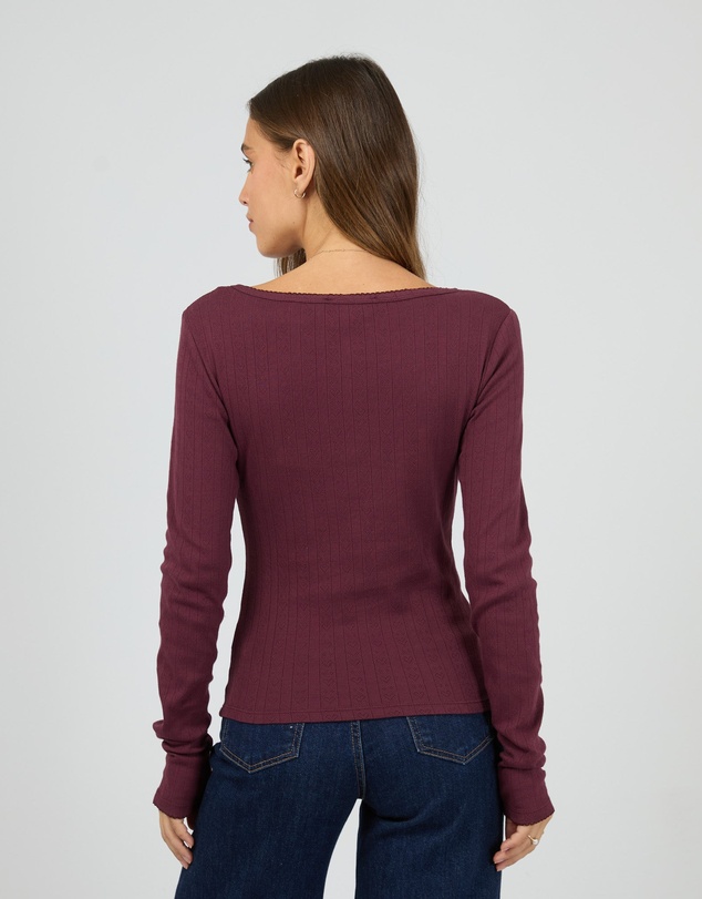 All About Eve - Tia Long Sleeve Top Wine