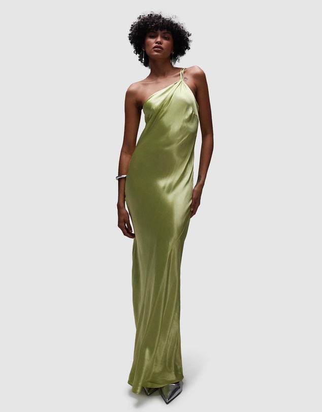 TOPSHOP - Asymmetric One Shoulder Open Back Midi Occasion Dress