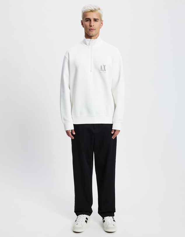 Armani Exchange - Chest Logo Half Zip Sweatshirt