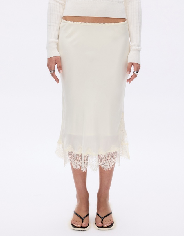 Minima Esenciales - Rosalie Lace Detail Midi Skirt