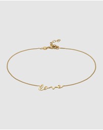 Elli Jewelry - Love Anklet in Gold-Plated 925 Sterling Silver