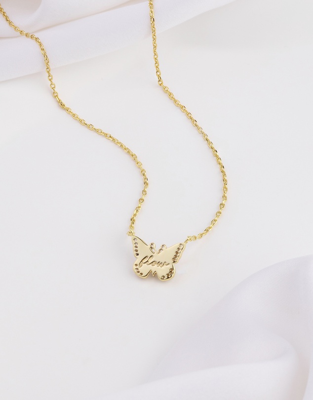 Wanderlust + Co - Butterfly Pearl & Gold Necklace