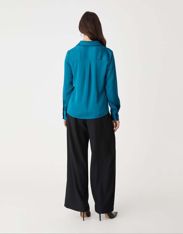 Forcast - Lila V-neck Satin Blouse