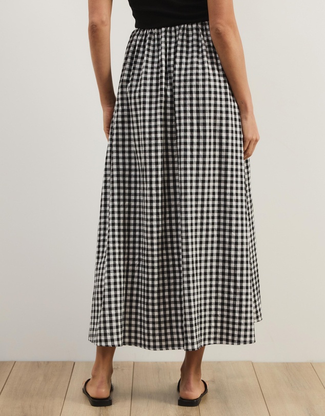 Atmos&Here - Lydia Gingham Midi Skirt