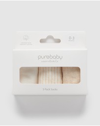 Purebaby - 3 Sock Pack-Kids-Babies
