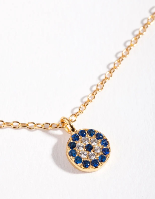 Lovisa - Gold Plated Sterling Silver Evil Eye Disc Necklace