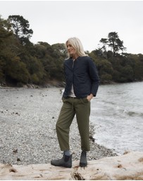 Seasalt - Seasalt Cornwall Navy Swift Barn Organic Cotton Quilted Jacket