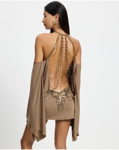 Backless Embellished Mini Dress by Jaded London Online | THE ICONIC |  Australia