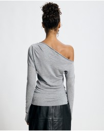 Lover - Medea Asymmetrical Wool Blend Top