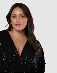 Pink Dusk by Curve Project - Want you Sequin Midi Dress