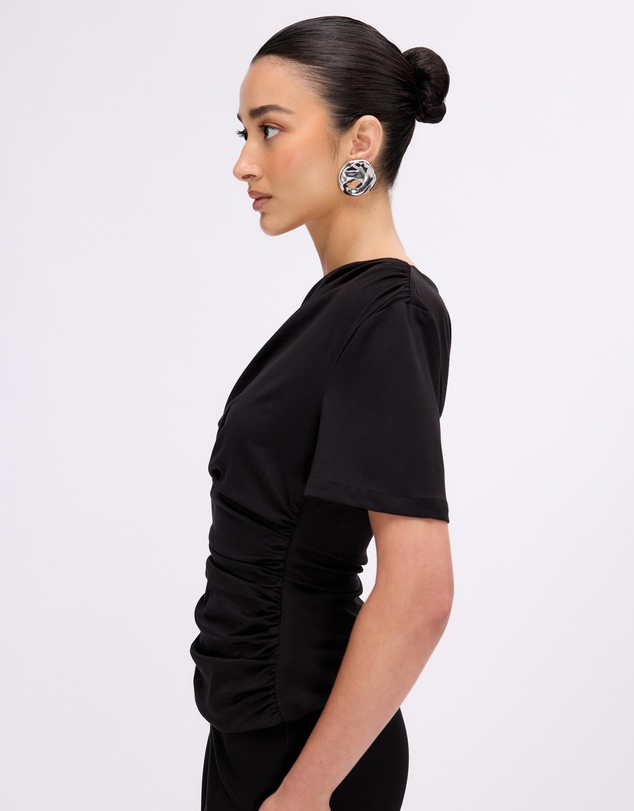 Minima Esenciales - Hayley Off Shoulder Jersey Ruched Top