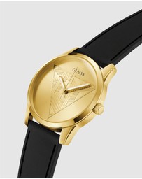 GUESS - Guess Clark Mens Black Gold Tone Multi-function Watch