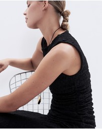 UNISON - Sleeveless Lace Ruched Top