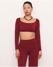 Pinky & Kamal - Long Sleeve Crop Top
