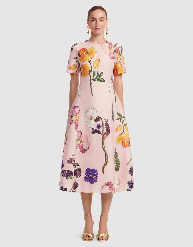 LEO LIN - Caroline Short Sleeve Midi Dress