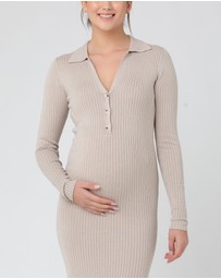 Ripe Maternity - Sammy Knit Polo Nursing Dress