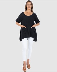 CAMIXA - Federica Linen Tunic Top