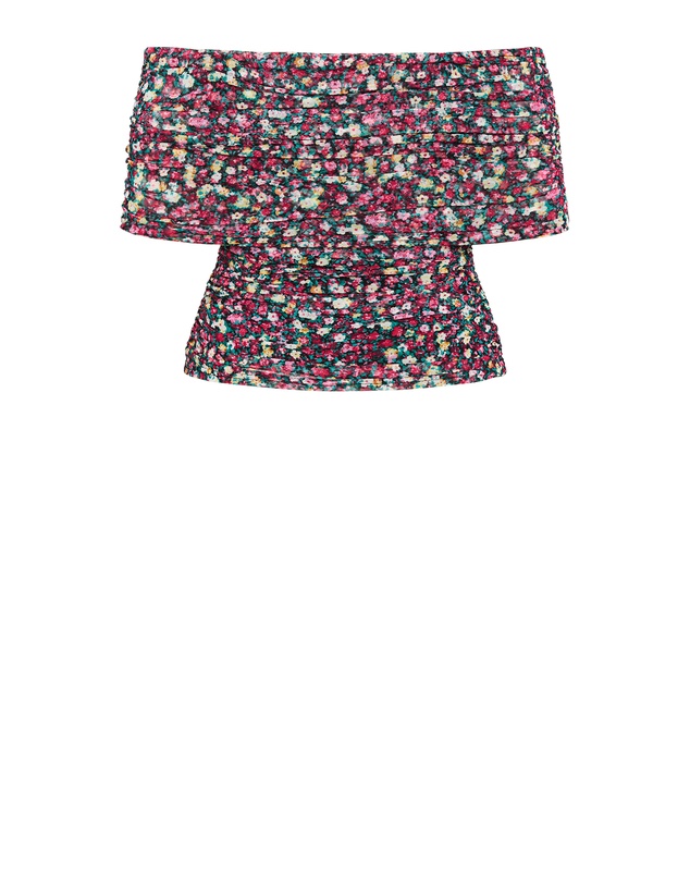 City Chic - Plus sizeDana Mesh Ditsy Print Top - pink