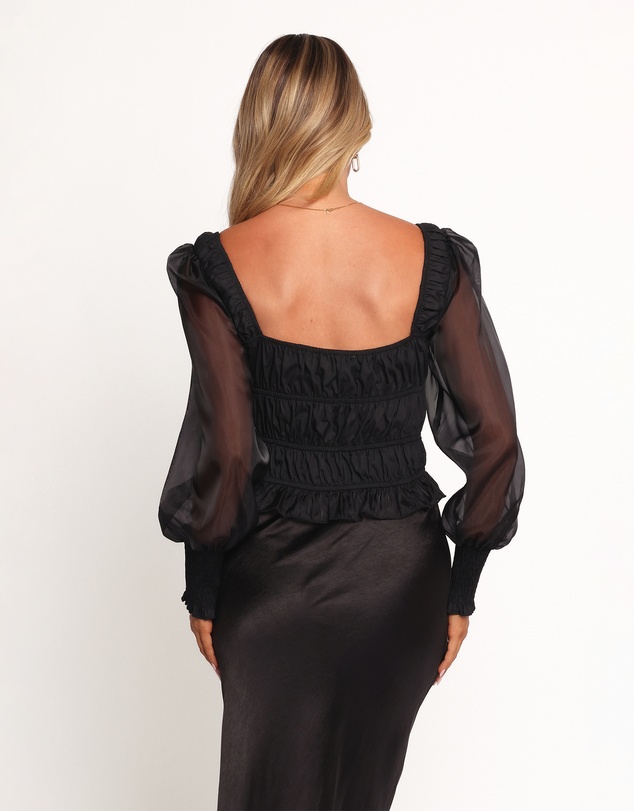 Petal & Pup - Vespera Smocked Top - Black