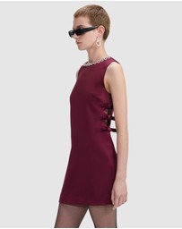 Self Portrait - Satin Cut Out Mini Dress