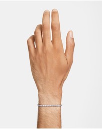 Swarovski - Matrix Tennis bracelet, Round cut, White, Rhodium plated