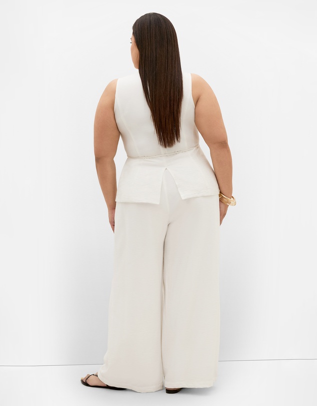 City Chic - Plus size Evani Lined Wide Leg Pant - ivory
