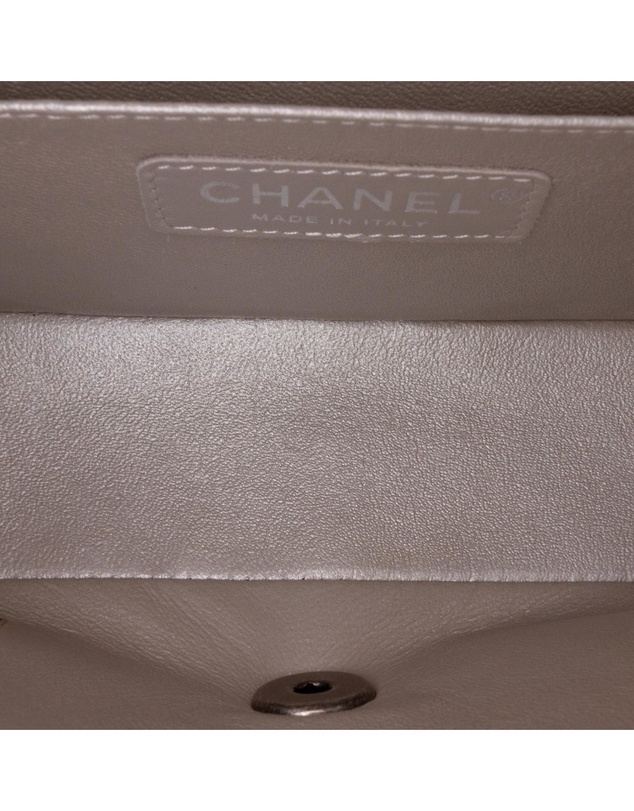 Pre-Loved by Azura Reborn - Pre-Loved Mini Square Classic Chevron Iridescent Calfskin Single Flap