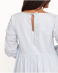 Petal & Pup - Micaela Long Sleeve Mini Dress - Baby Blue