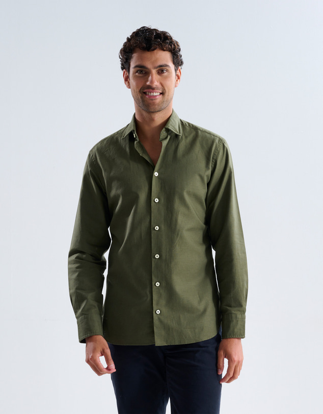 3 Wise Men - 3 Wise Men Whitsun Green Linen Shirt