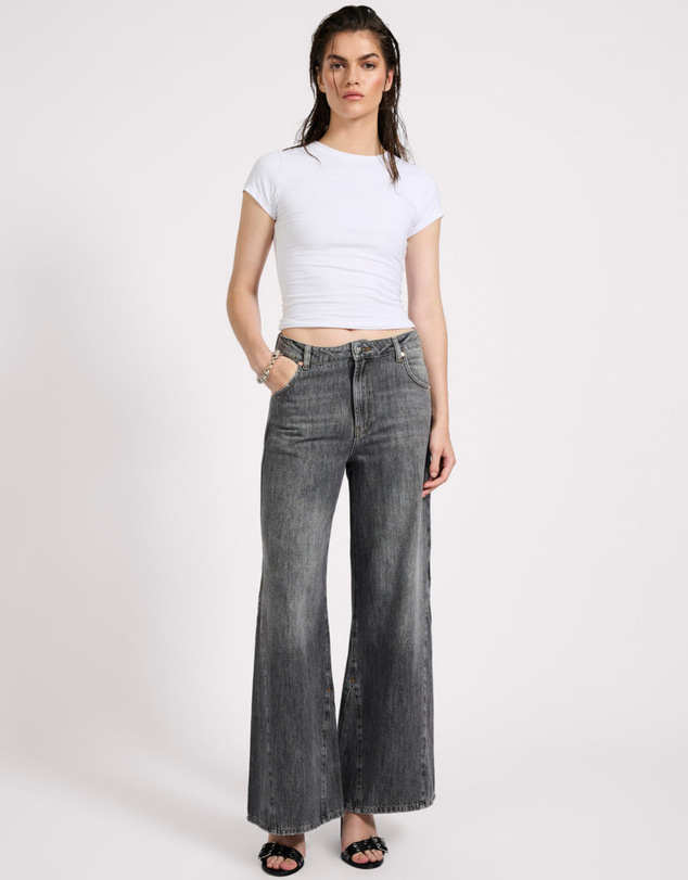 ONE TEASPOON - Cruisers Mid Waist Bootcut Flare Denim Jeans - Charcoal Grey