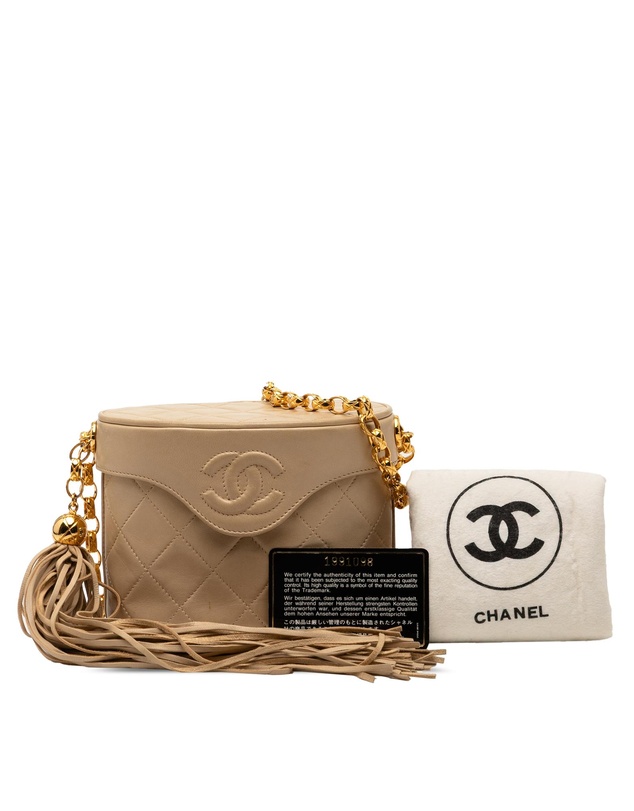 Pre-Loved by Azura Reborn - Pre-Loved CC Quilted Lambskin Tassel Chain Vanity Bag