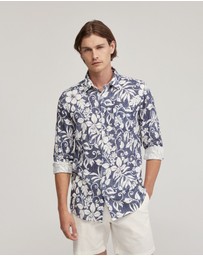Oxford - Holloway Linen Blend Printed Shirt