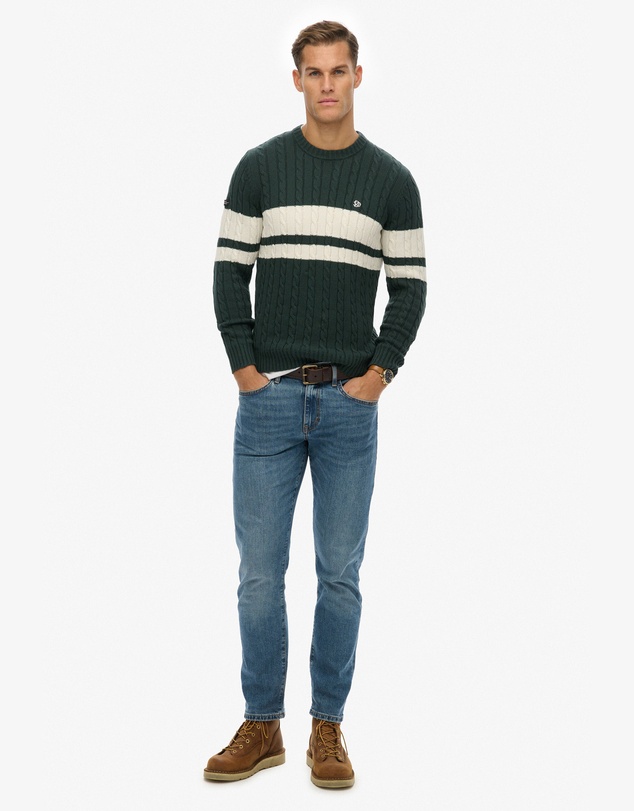 Superdry - Cotton Stripe Cable Jumper