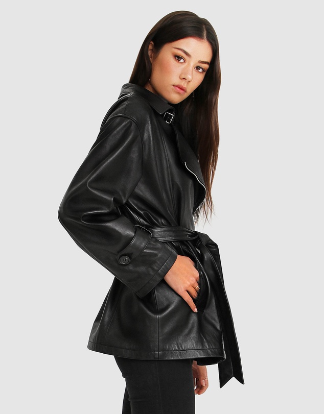 Belle & Bloom - BFF Belted Leather Jacket