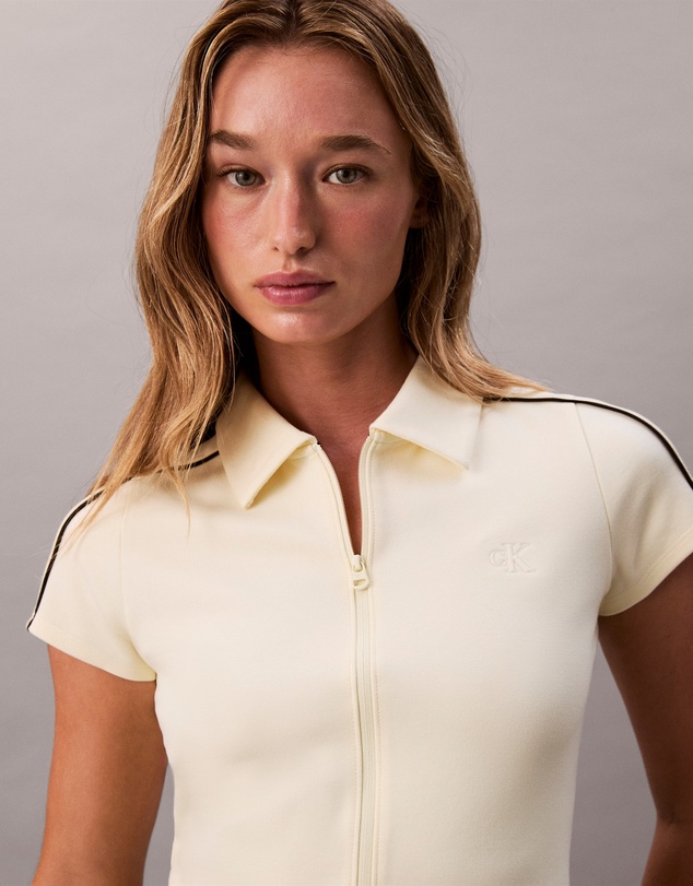 Calvin Klein Jeans - Tech Knit Cropped Polo Shirt