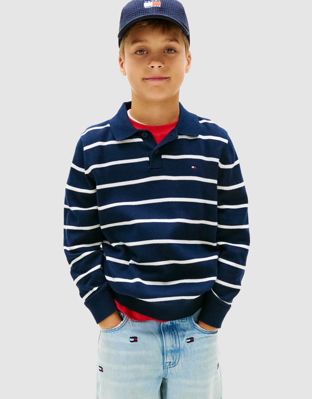 Tommy Hilfiger - Boys Essential Polo Collar Jumper - Teens