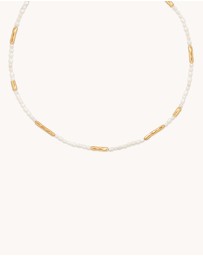 Astrid & Miyu - Pearl and Molten 18ct Gold Plated Necklace