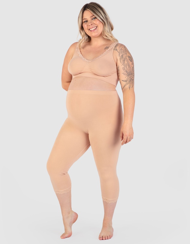 B Free Intimate Apparel - Maternity Anti Chafing High Rise 3/4 Cotton Rich Leggings
