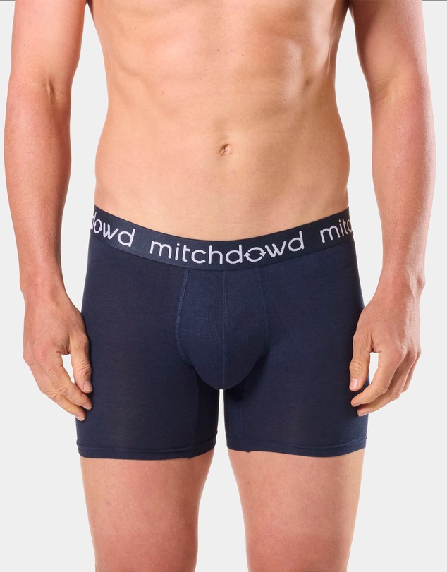 Mitch Dowd - Mens Bamboo Comfort Long Leg Trunk 3 Pack - Navy