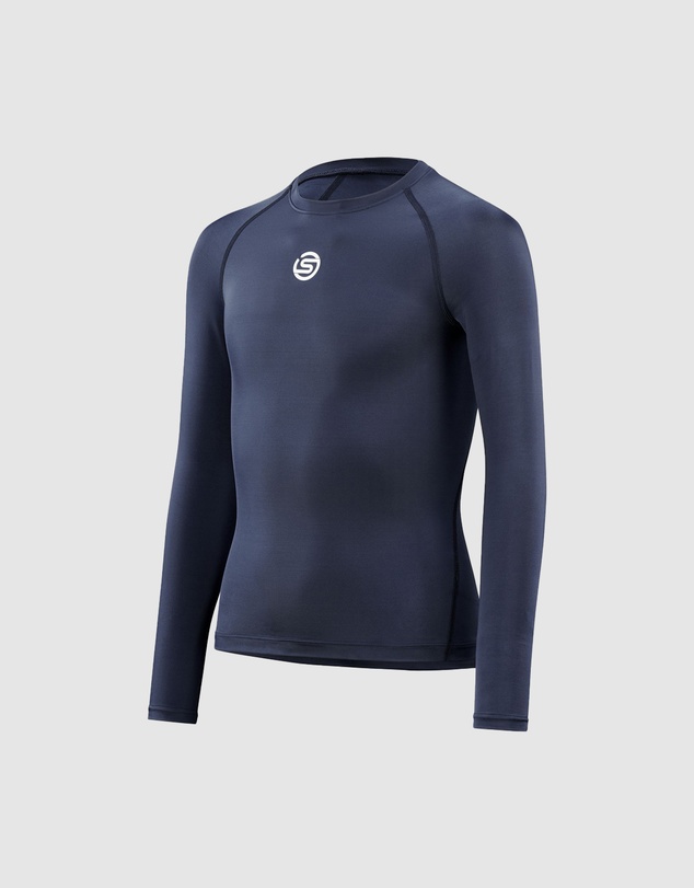 SKINS - Youth Compression Long Sleeve Top - Navy Blue