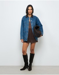 AERE - Denim Contrast Collar Jacket