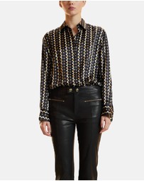 Cynthia Rowley - Foil Silk Button Up Shirt
