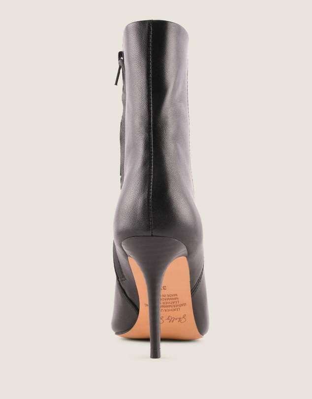 Shelly Shen - Calista Heel Ankle Boots Black Leather