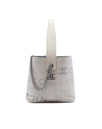 Pre-Loved by Azura Reborn - Pre-Loved Small Perforated Calfskin Logo Eyelet Bucket Bag