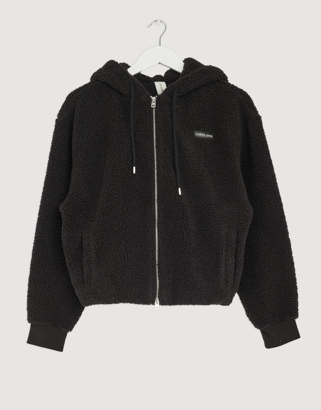 Revibe - Repaired Lorna Jane Field Teddy Zip Through Hoodie - AU 8