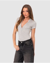 EDIKTED - So Chill Button Up Bodysuit