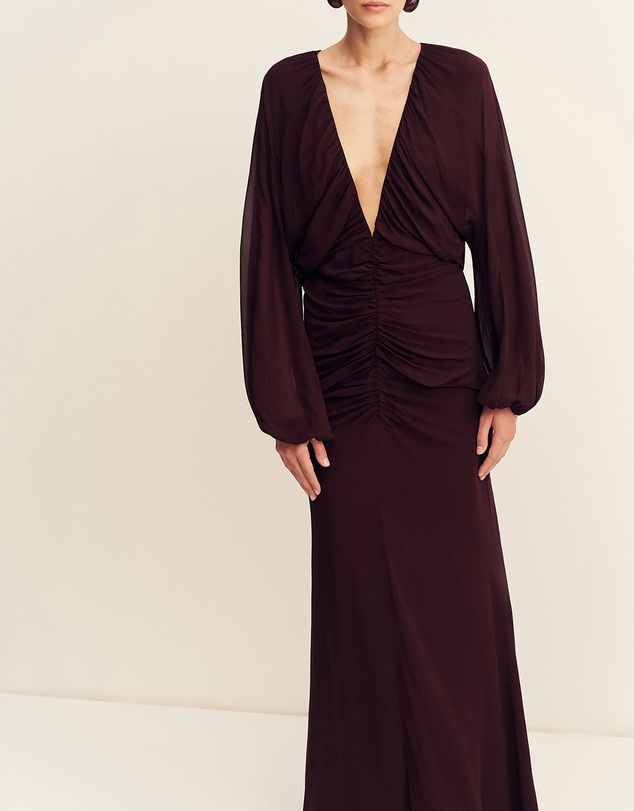 Shona Joy - Amina Low Plunged Maxi Dress
