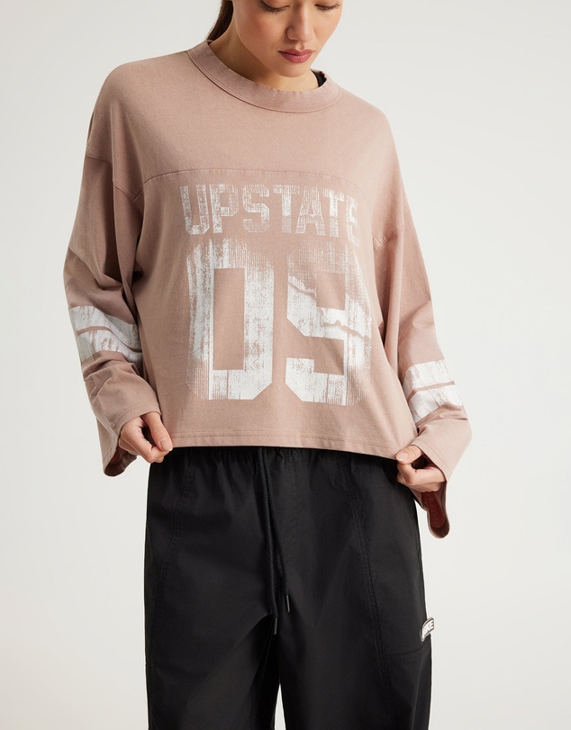 Upstate - Retro Sport LS Tee - Moccha /Snow Wash