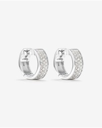 Michael Hill - Reversible Huggie Earrings With Cubic Zirconia In Sterling Silver